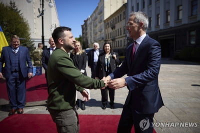 나토 총장, 우크라 방문…"148조원 국방 지원기금 논의"