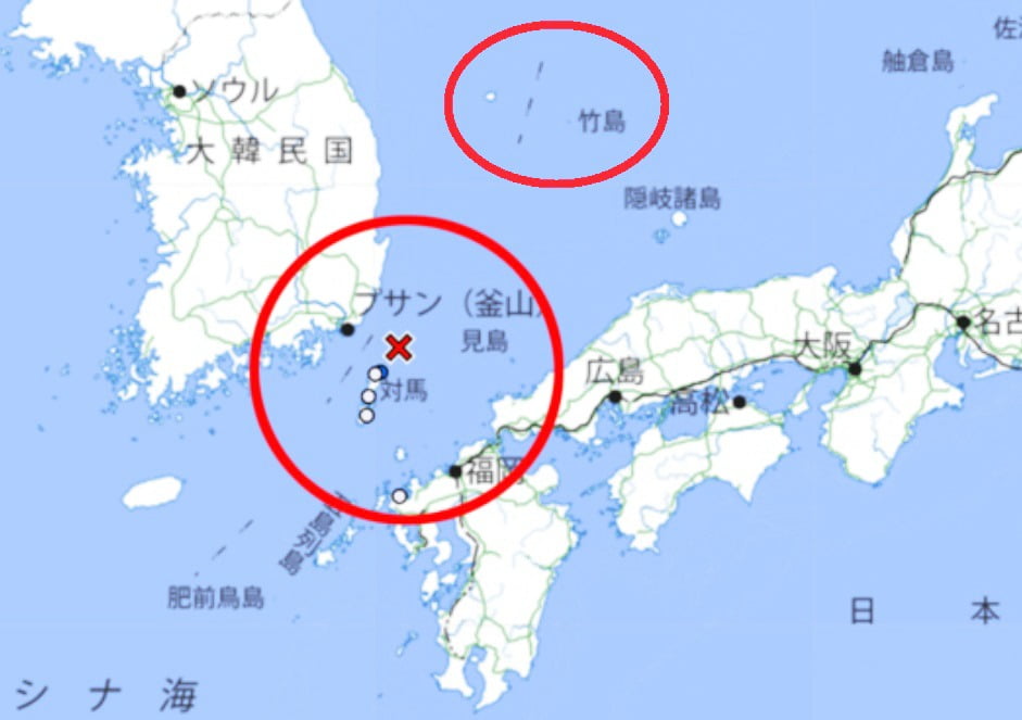 일본 기상청이 지도상에 독도를 '다케시마'로 표기한 모습. /사진=서경덕 교수 제공