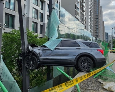 "쾅!" 방음벽 돌진한 SUV…강남 아파트에 무슨 일이