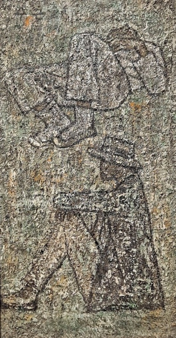 박수근 <실직> (1961년), 하드보드에 유채, 40.5 * 22cm