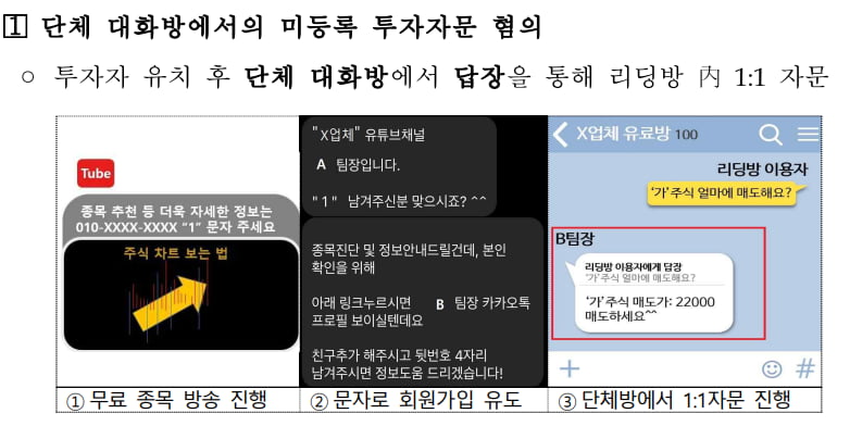 유사투자자문업자 불법 행위 유형./사진=금융감독원