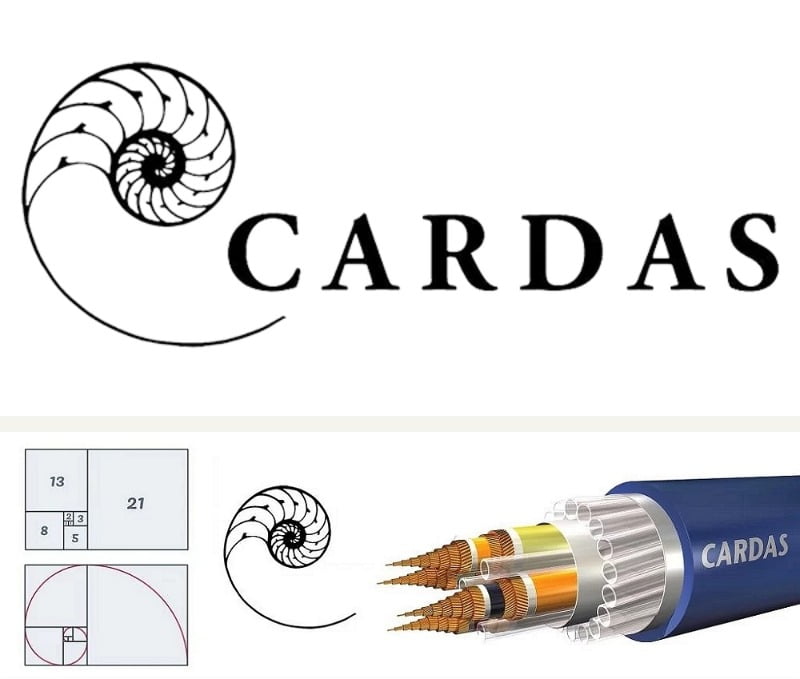 [위] 카다스 오디오(Cardas Audio)의 로고 [아래] 카다스 오디오의 케이블 