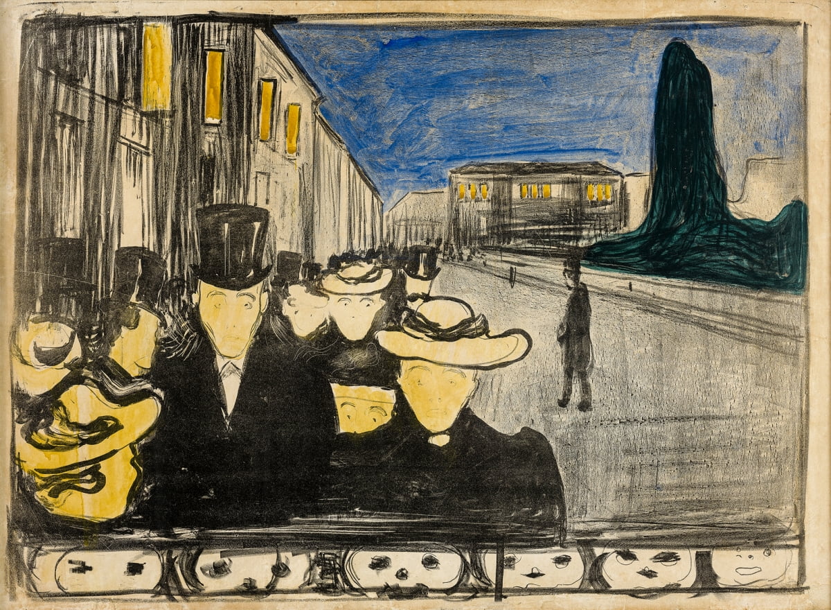 카를 요한 거리의 저녁(1896~1987), 채색 석판화, 개인소