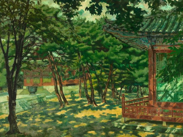 이병규, 고궁일우(古宮一隅), 1961, 캔버스에 유화 물감, 99×130cm, 국립현대카지노칩 추천관 소장, 유족 기증