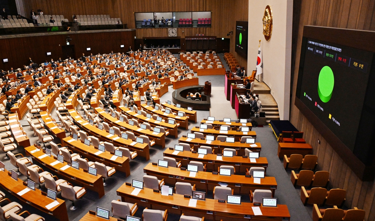 28일 열린 국회 본회의에서 '전세사기특별법' 개정안이 여당 의원들이 불참한 가운데 야당 단독으로 표결 처리됐다. 강은구기자