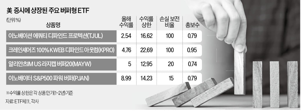 수익률 천장 있는 대신 손실 보전, 증시 출렁이자 버퍼형 ETF 뜬다