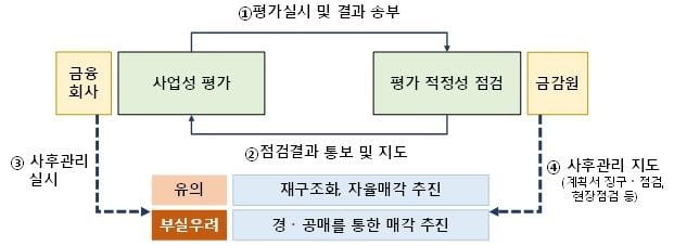 부동산PF 사업성 평가 및 점검 체계. 자료=금감원 