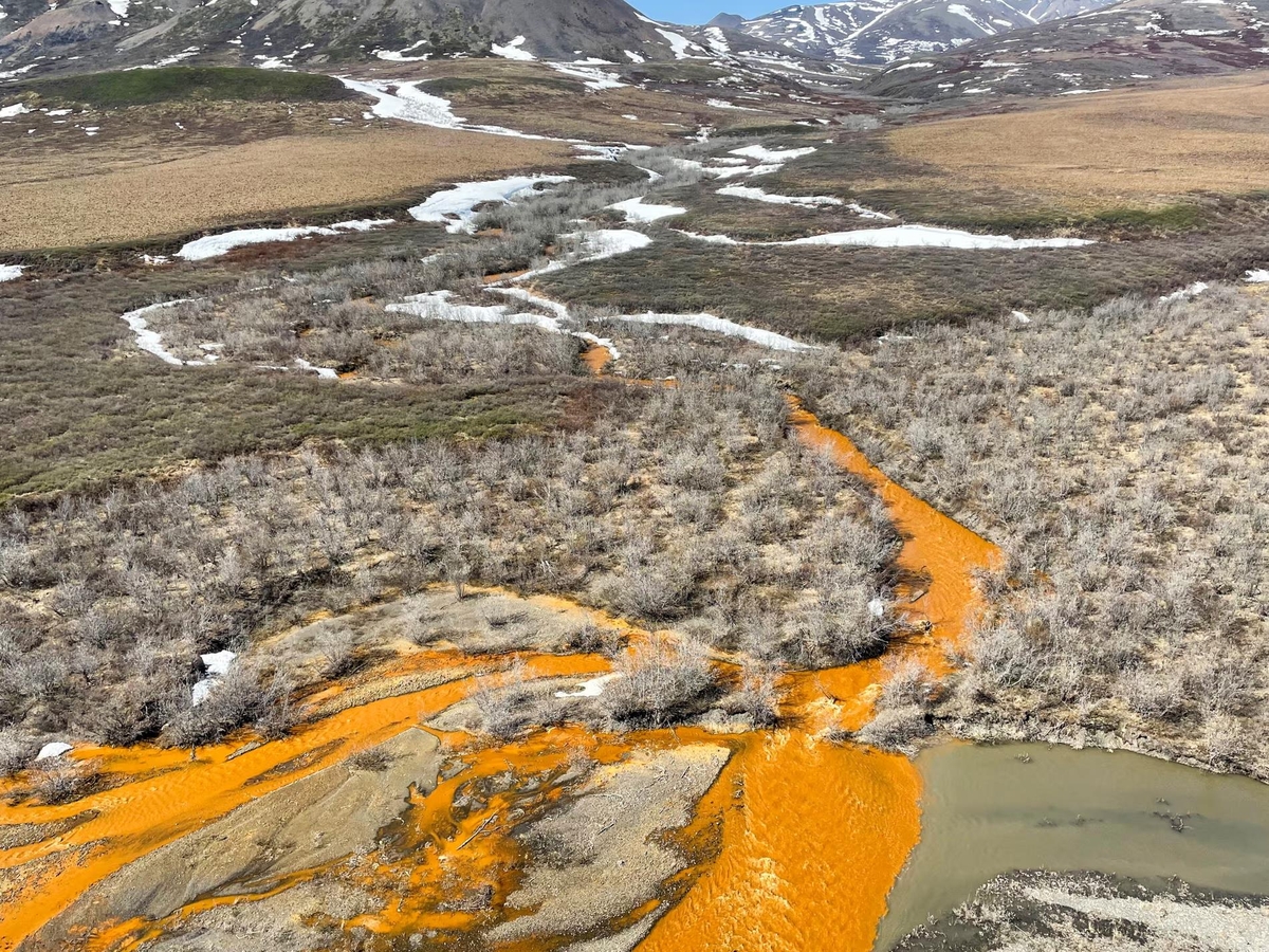 녹슨 듯 주황빛 된 알래스카 강, 무슨 일?…"기후변화 직격탄"