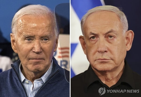 이스라엘, 바이든 무기지원 중단 발언에 "실망"…동맹 삐걱