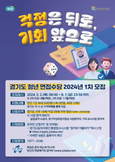 "최대 50만원" 경기도 '청년면접수당' 1차 모집 시작