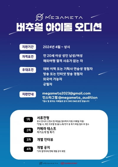 제2의 플레이브 찾는다…메가메타, 버추얼 아이돌 오디션 개최