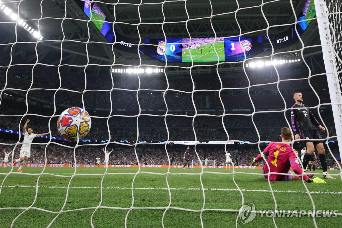 R마드리드, 뮌헨 2-1 잡고 UCL 결승행…호셀루 '연속 극장골'