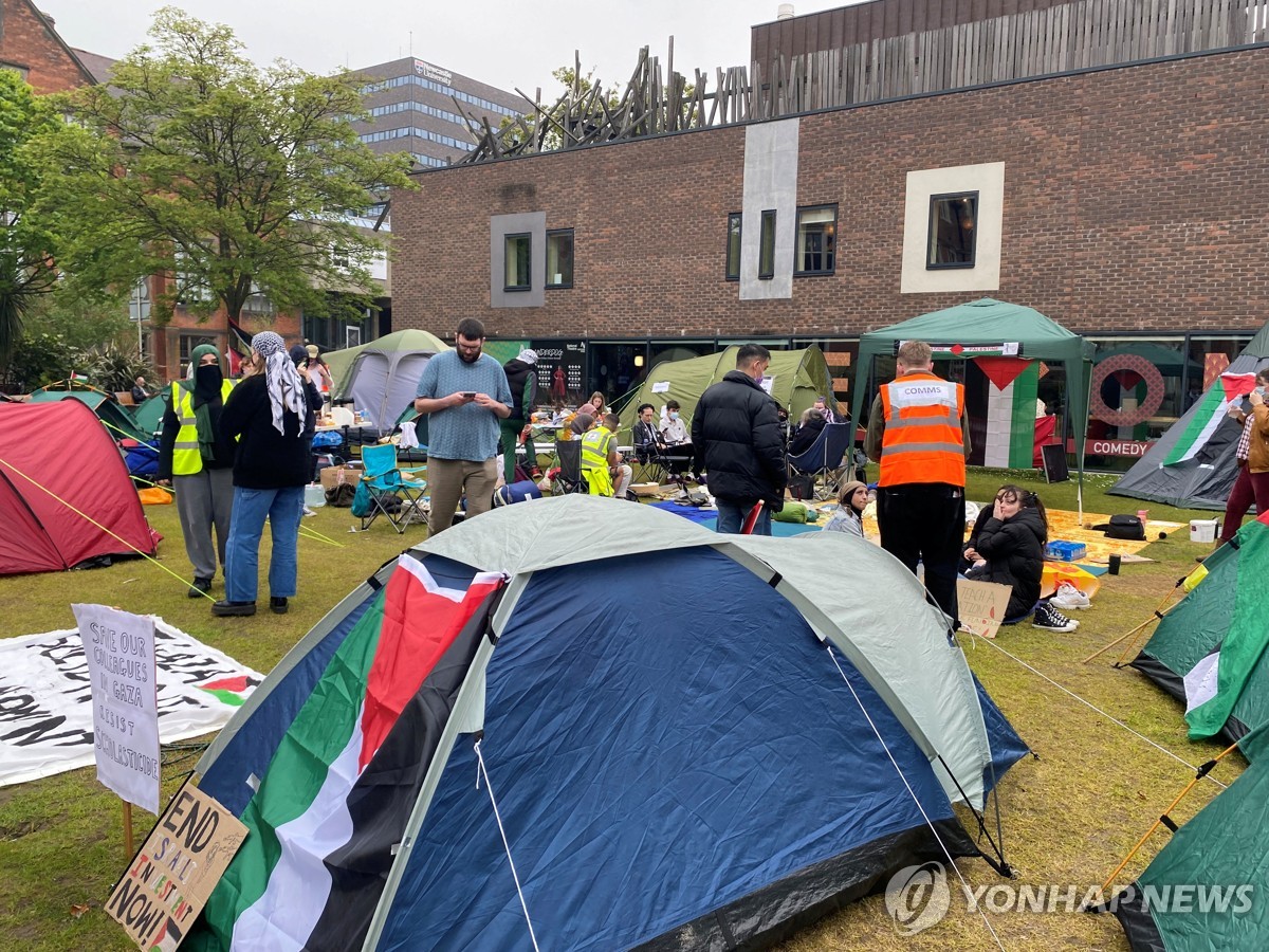 英 대학도 텐트 시위 확산…정부 "反유대 폭력행위는 엄단"(종합)