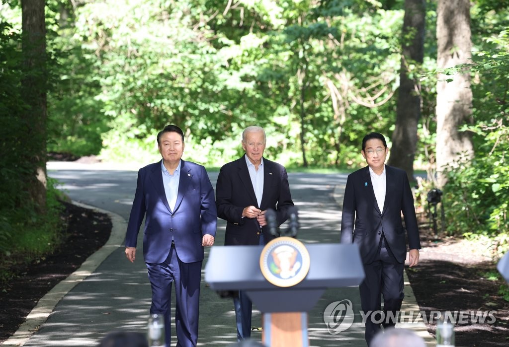 교도 "한일 정상회담 26일 서울 개최 조율…한미일 협력 확인"