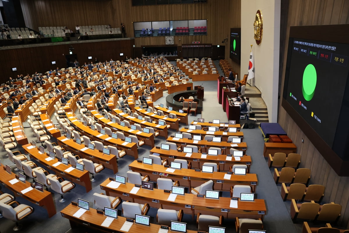 서울 여의도 카지노 한국인 본회의에서 '채상병특검법'이 통과되고 있다. 사진=연합뉴스