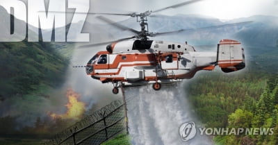 강원 고성 DMZ 산불 이틀째…진화 헬기 일몰로 철수(종합)