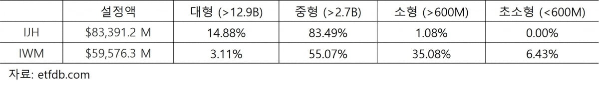 미국 중소형주 대표 ETF