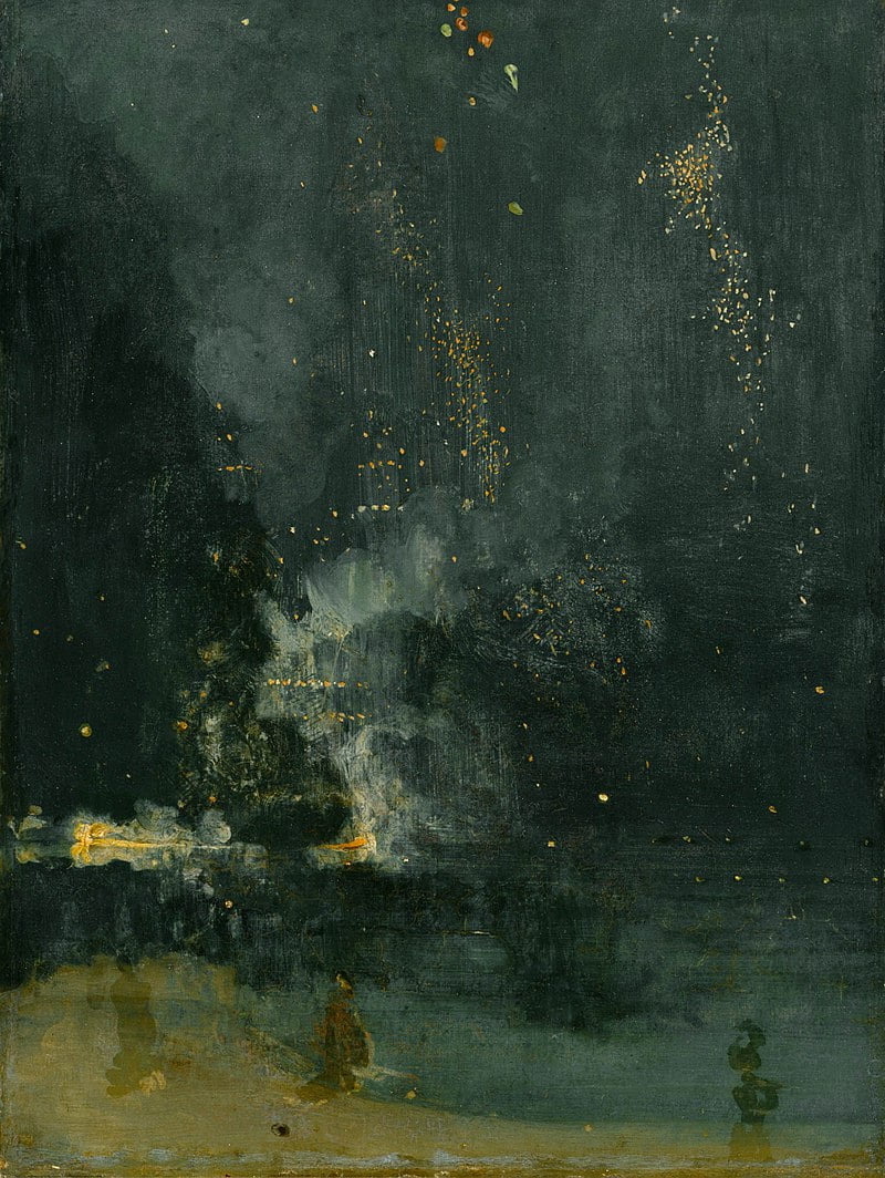 검은색과 금색의 야상곡 : 떨어지는 로켓(1874). /디트로이트 미술관