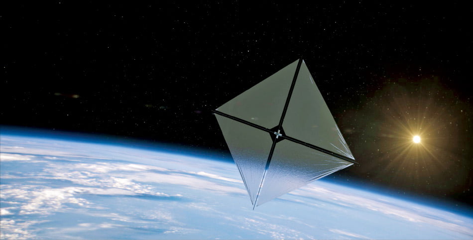 미국 NASA가 지난 4월 우주로 발사한 첨단 우주 범선. 가로, 세로 9m 크기다. 
