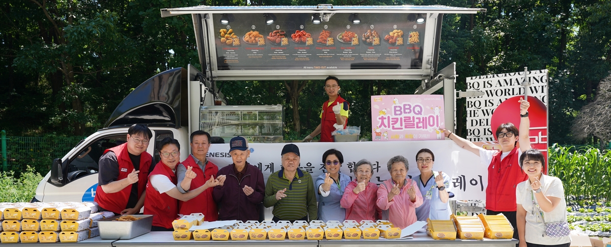 원주보훈요양원서 '찾아가는 치킨릴레이'…국가유공자 감사의 뜻