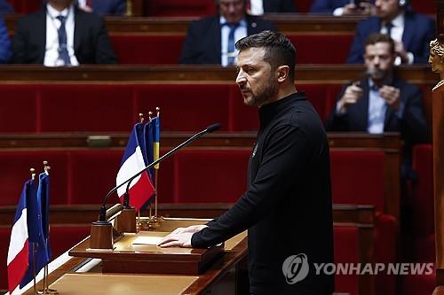 젤렌스키, 프랑스 하원서 "유럽, 더는 평화의 대륙 아냐"