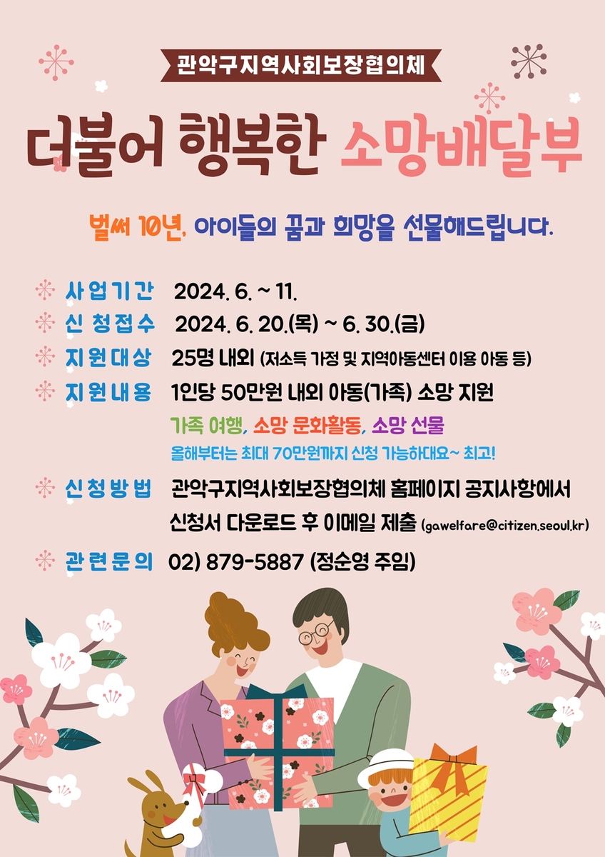 "소원을 말해봐" 관악구, 취약계층 아동 소원 들어준다