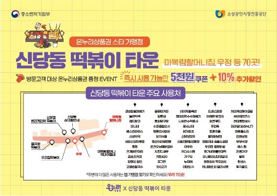 소진공, 신당동 떡볶이타운서 카드형 온누리상품권 제공 이벤트