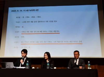 [TEN포토]녹취록 공개하는 첸백시 INB100 소속사