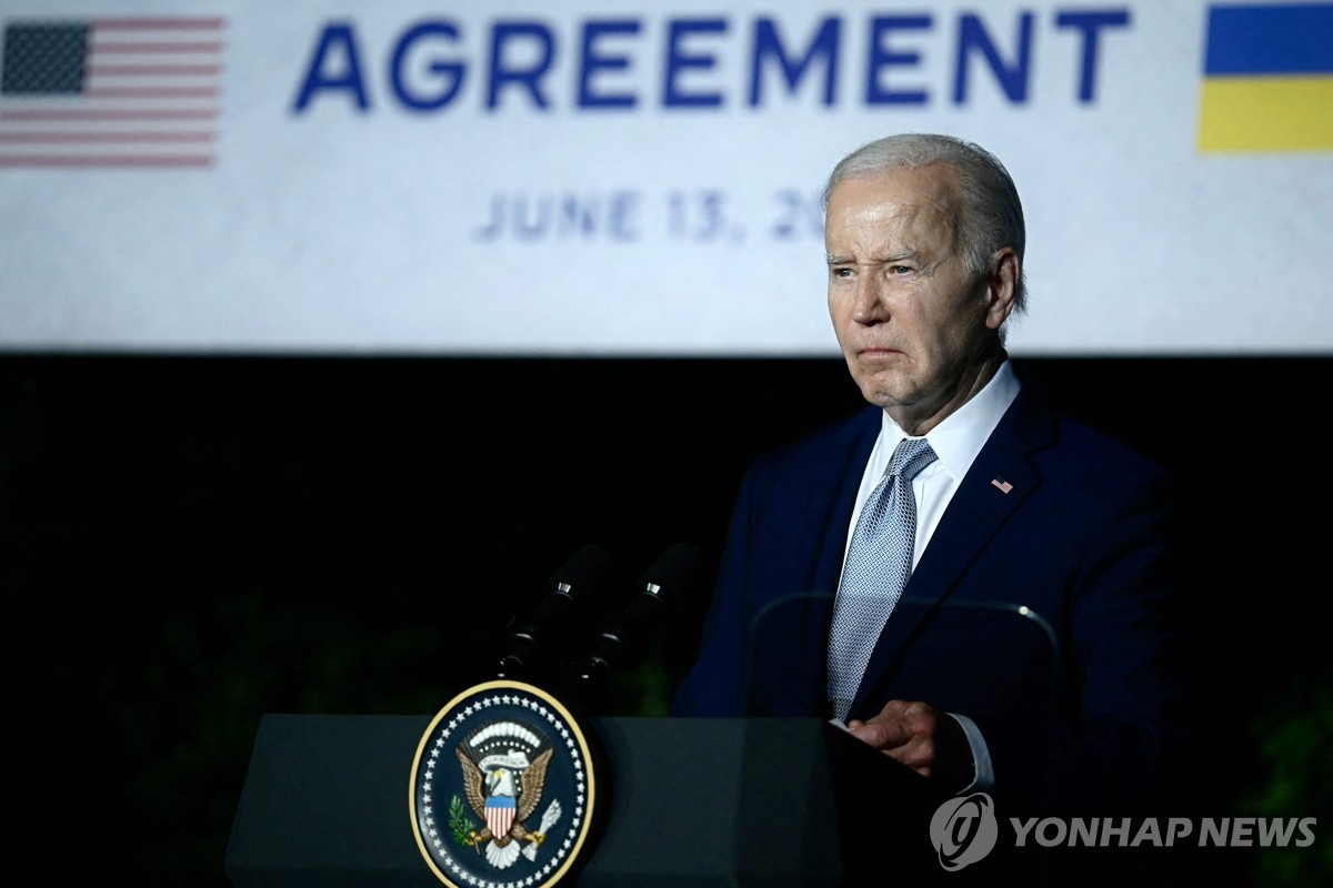 G7서 우크라 지원 내세우려던 바이든, 가자 질문 나오자 '곤혹'