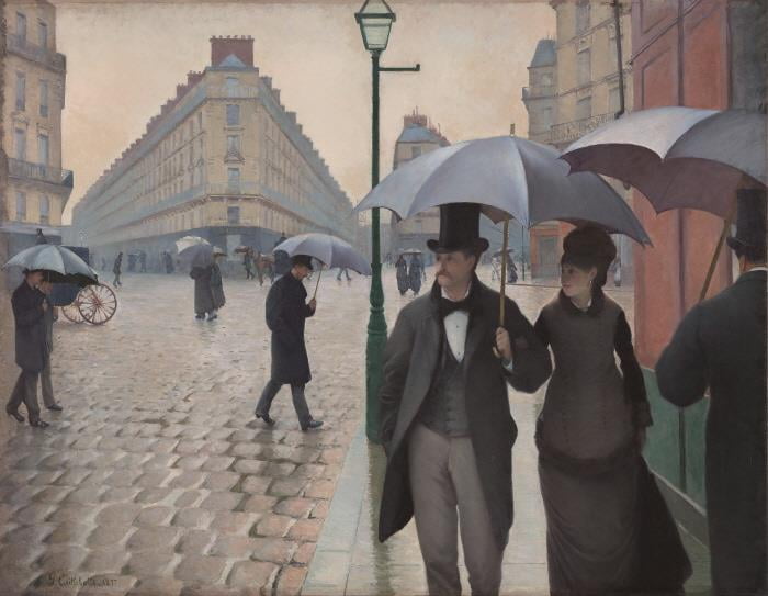 프랑스 화가 귀스타브 카유보트의 '파리의 거리, 비 오는 날'