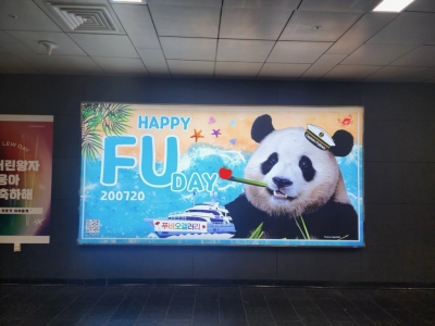 푸바오 생일 맞아 지하철광고 "중국에 있어도 마음은 늘 함께야"