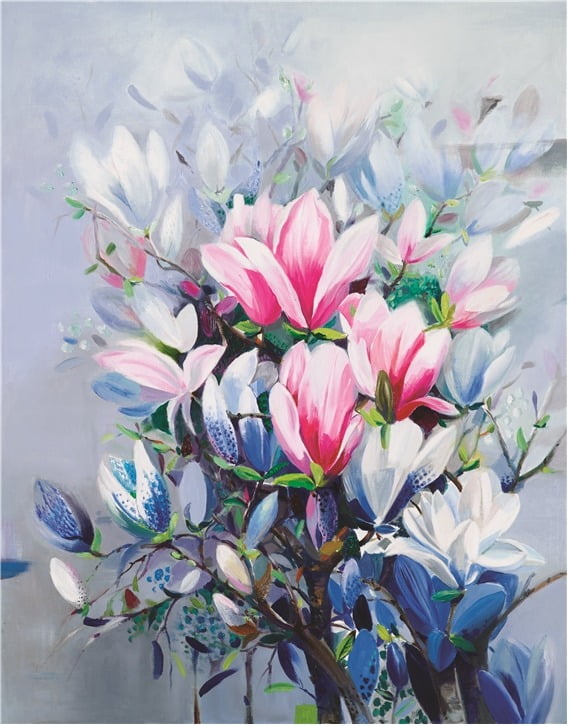 <역경을 견디고 피는 목련꽃>, 유채, 90.0x72.7cm, 2024
<A magnolia flower that endures adversity and blooms>, Oil on canvas,  90.0x72.7cm, 2024