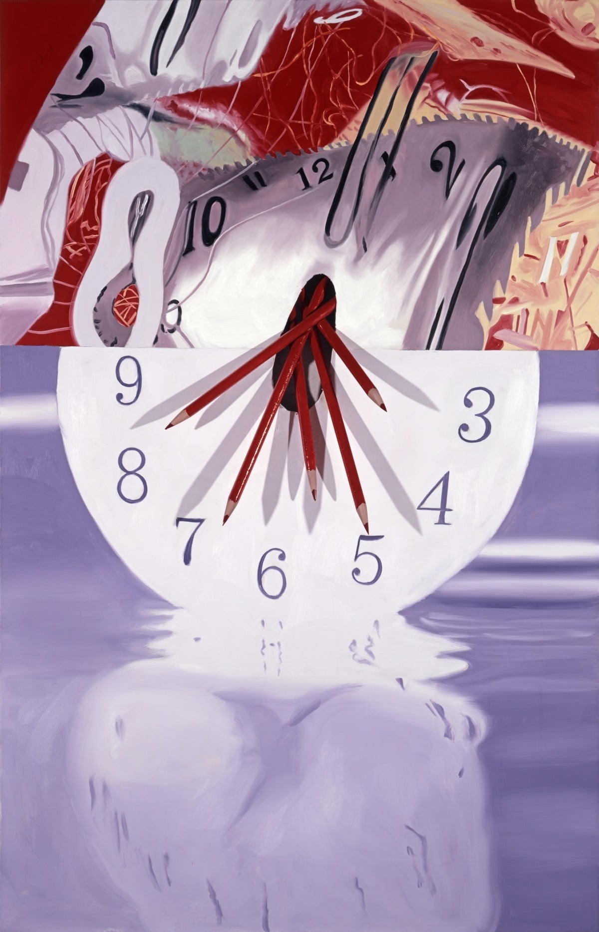 제임스 로젠퀴스트, '시계 중앙의 공백–시간 기록자(The Hole in the Center of the Clock-Time Keeper)', 2008. © 2024 James Rosenquist, Inc. / Licensed by Artists Rights Society (ARS), NY. Used by permission. All rights reserved. Photo: Joe Traina. Courtesy of the Estate of James Rosenquist. /세화미술관 제공 
