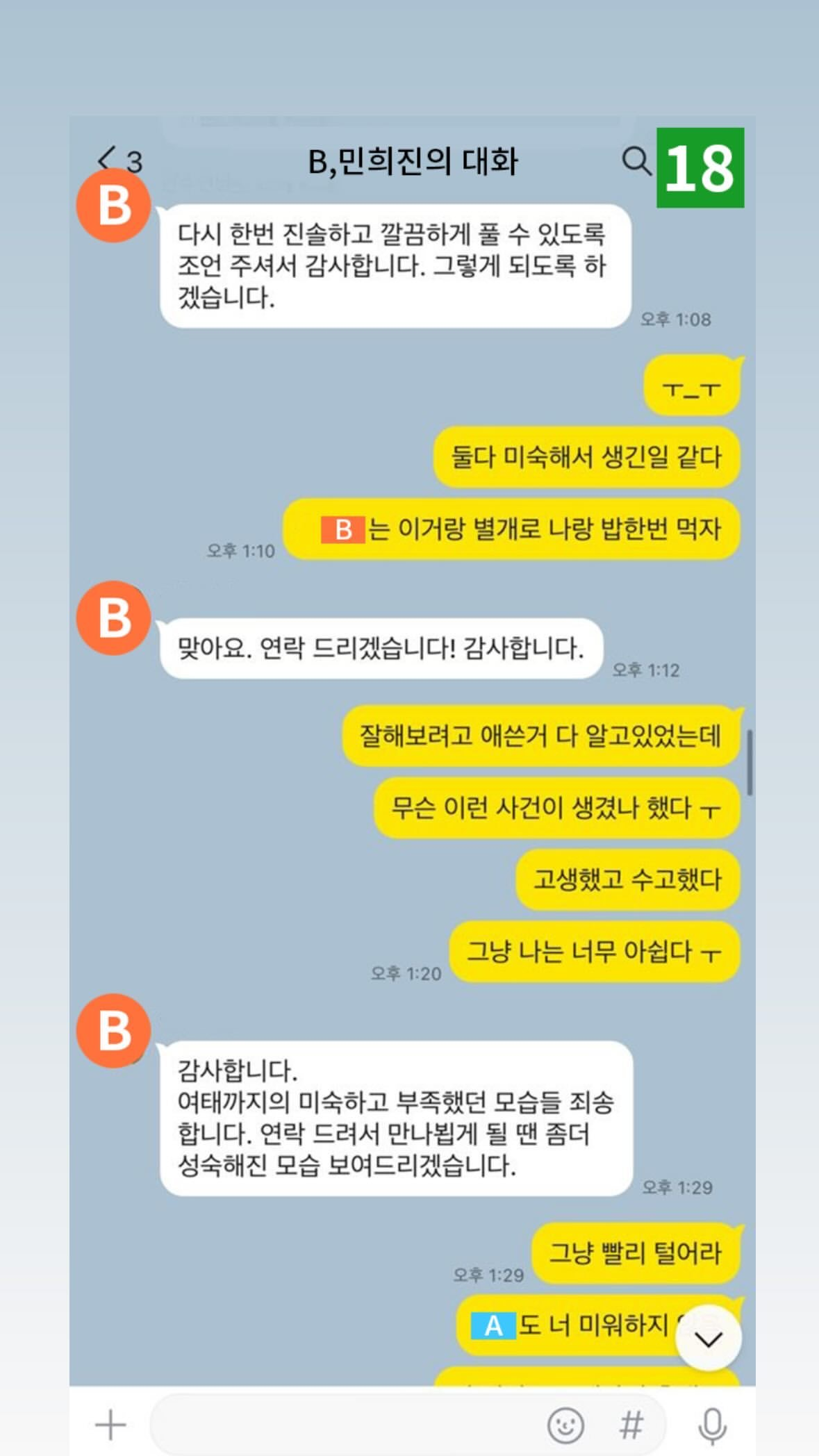 민희진 대표가 퇴사한 B씨와 주고받은 메시지  /사진=민희진 어도어 대표 인스타그램 캡처