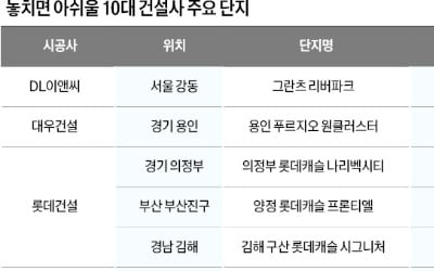 10대 건설사, 브랜드 단지 눈길