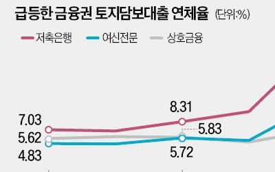 저축은행 토지담보대출 연체율 20%로 껑충