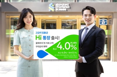 SC제일은행, 'SC제일 Hi(하이)통장' 출시...최고 4.0% 금리·입출금 자유