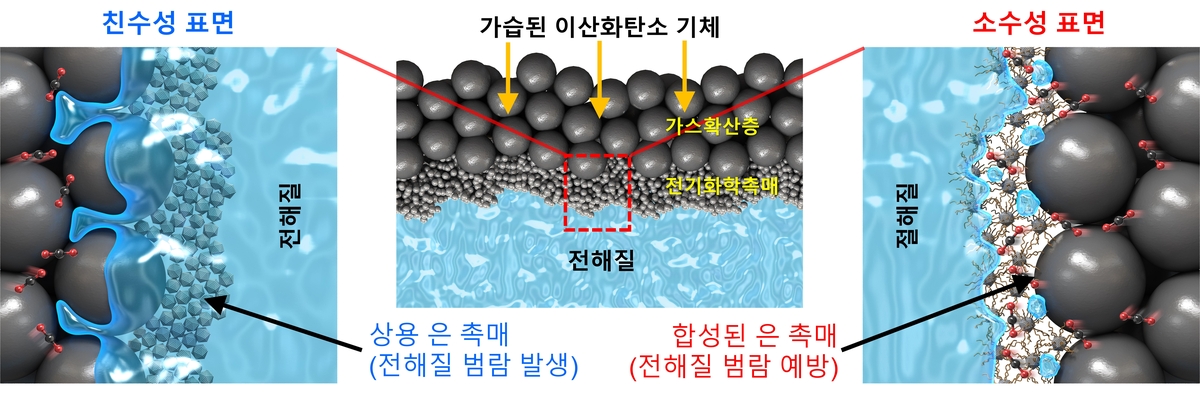 이산화탄소 전환 기술 '전해질 범람' 막는 은 나노촉매 개발