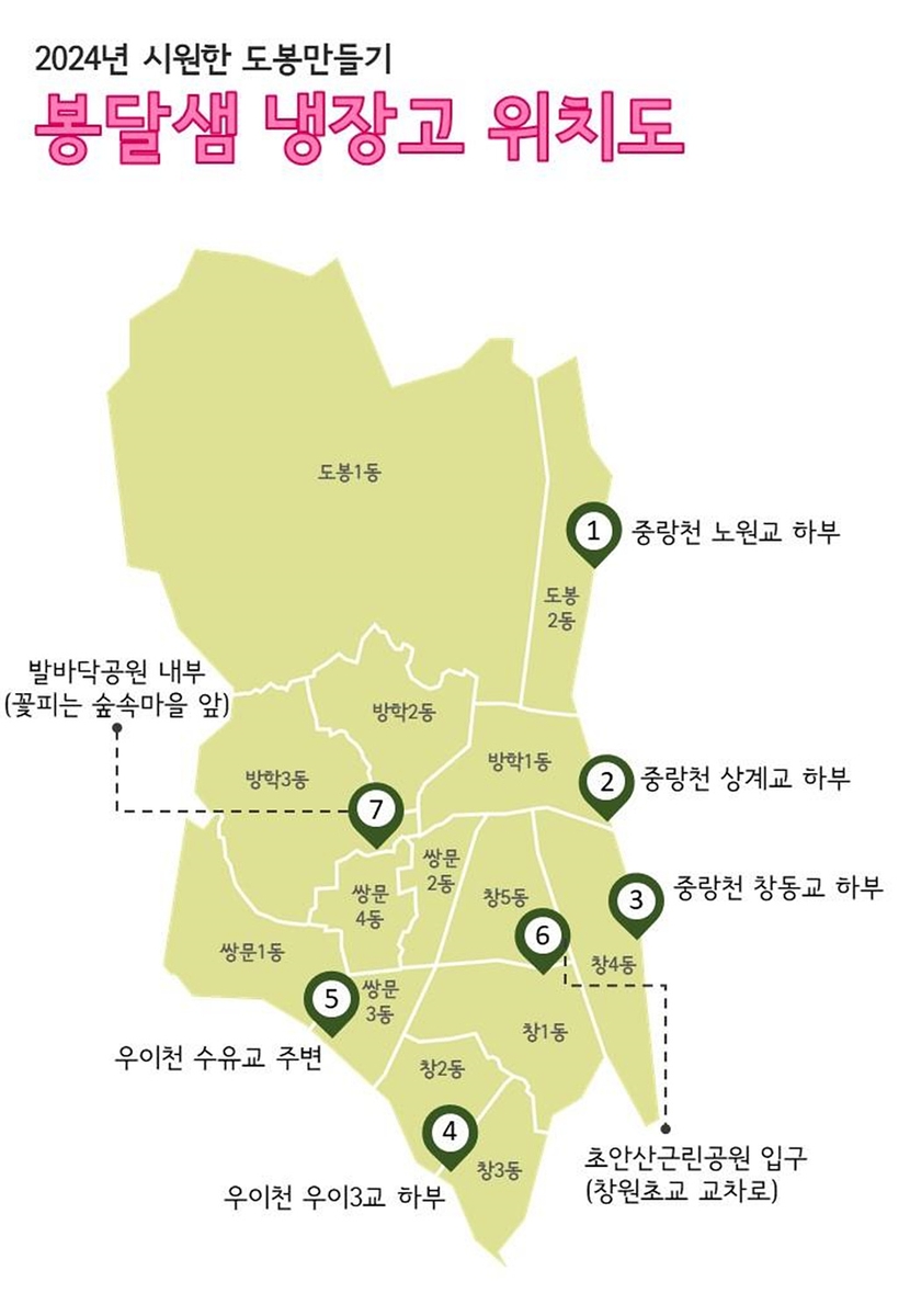 도봉구, 야외 무더위쉼터 '봉달샘 냉장고' 운영