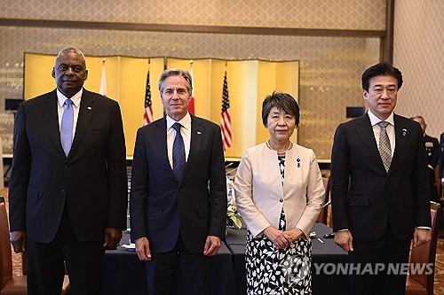 미일 외교·국방 "러북 군사협력, 국제 비확산 체제 훼손"