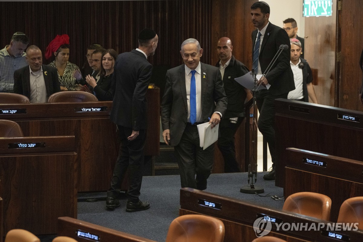 이스라엘 의회 "팔레스타인 국가 수립 반대" 결의안 채택