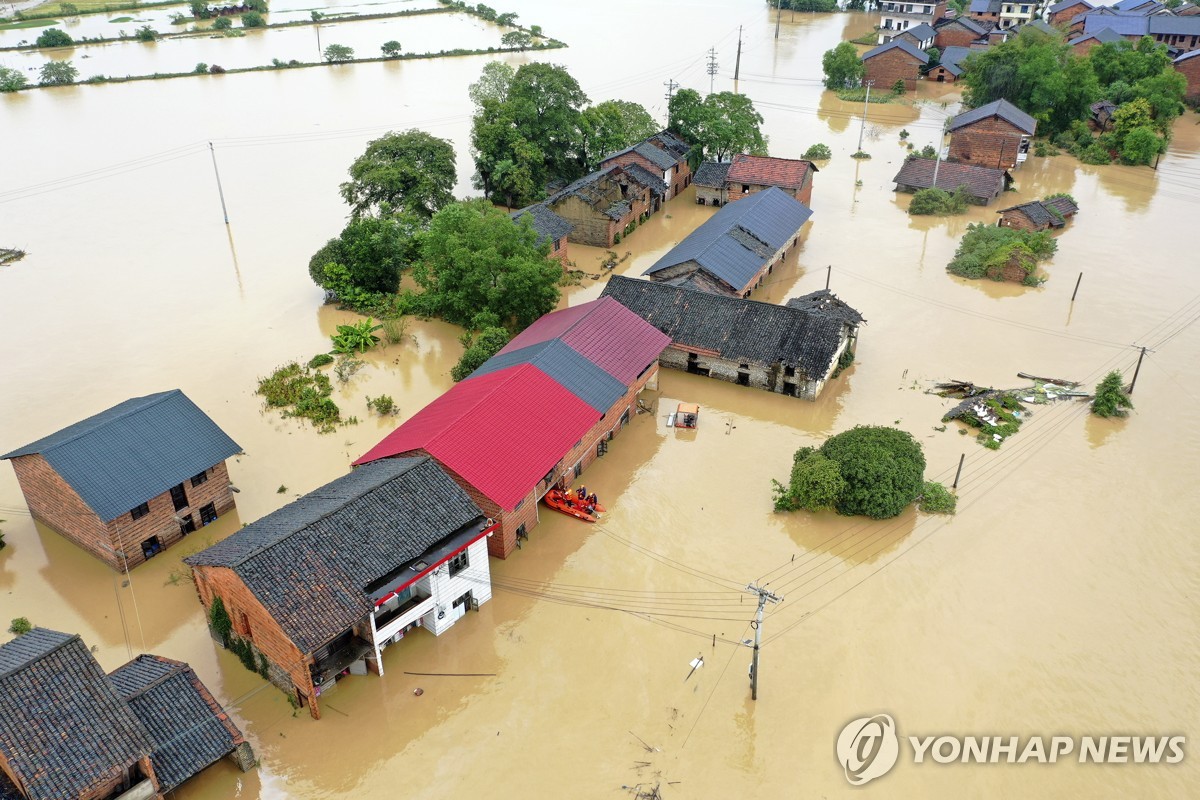 中, '물난리' 5개省에 구호기금 950억원 배정…구호물자도 제공