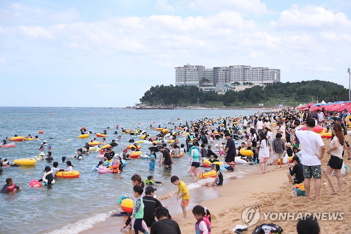 강릉 36.8도…강원 동해안 가장 높은 기온에 해수욕장 북적