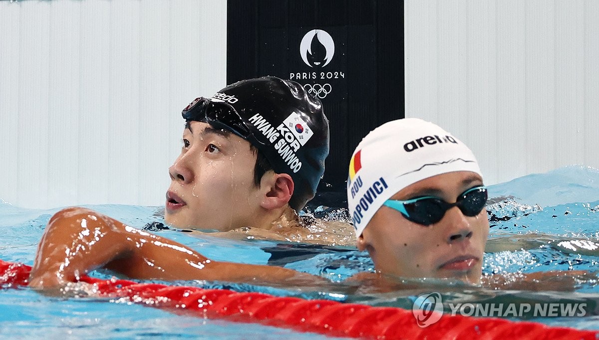 [올림픽] 200ｍ 예선 황선우 4위·김우민 12위…한국 최초 동반 준결승(종합)