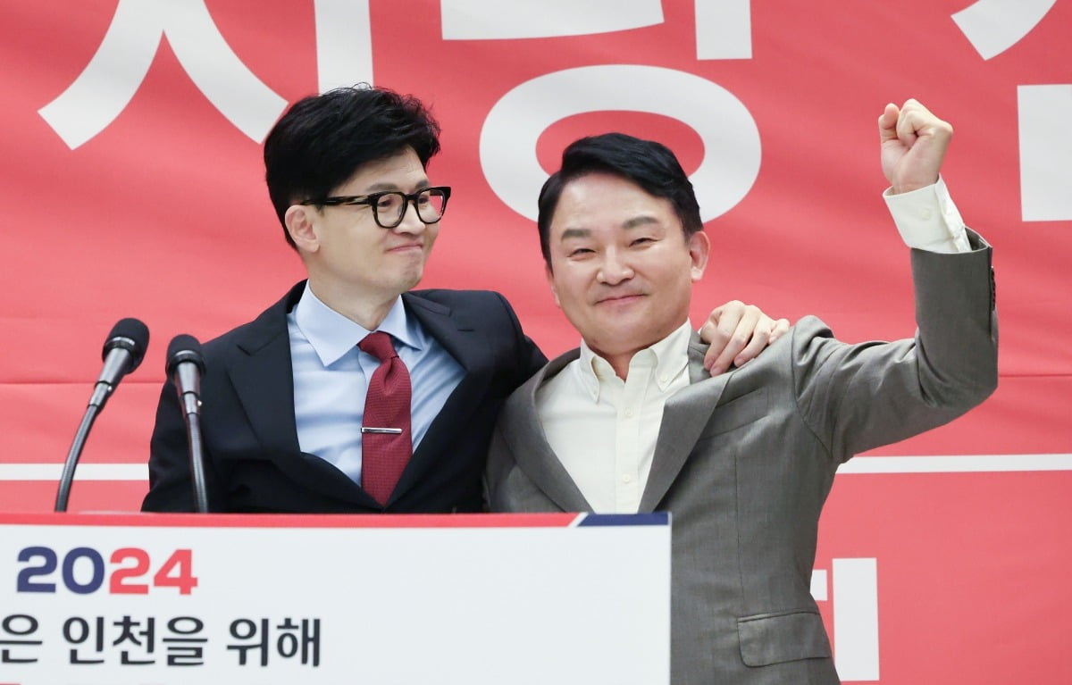 지난 총선 당시 승리를 다짐하던 한동훈-원희룡 (사진=연합뉴스)