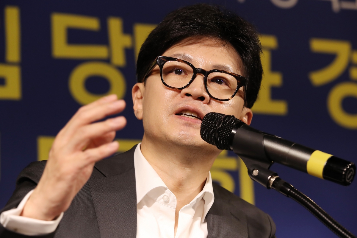 한동훈 국민의힘 당대표 후보가 12일 오전 대구 남구 이천동 대구아트파크에서 열린 아시아포럼21 초청토론회에 참석해 발언하고 있다. / 사진=뉴스1