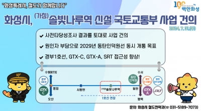 화성시, 국토부에 '(가칭)솔빛나루역 신설' 건의