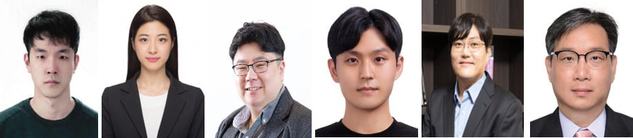 (좌측부터) 서울대학교 재료공학부 배재영 박사, 김영서 박사과정, 강승균 교수, UNIST 신소재공학과 황경석 박사, 김주영 교수, 단국대학교병원 재활의학과 현정근 교수.  /서울대 제공 