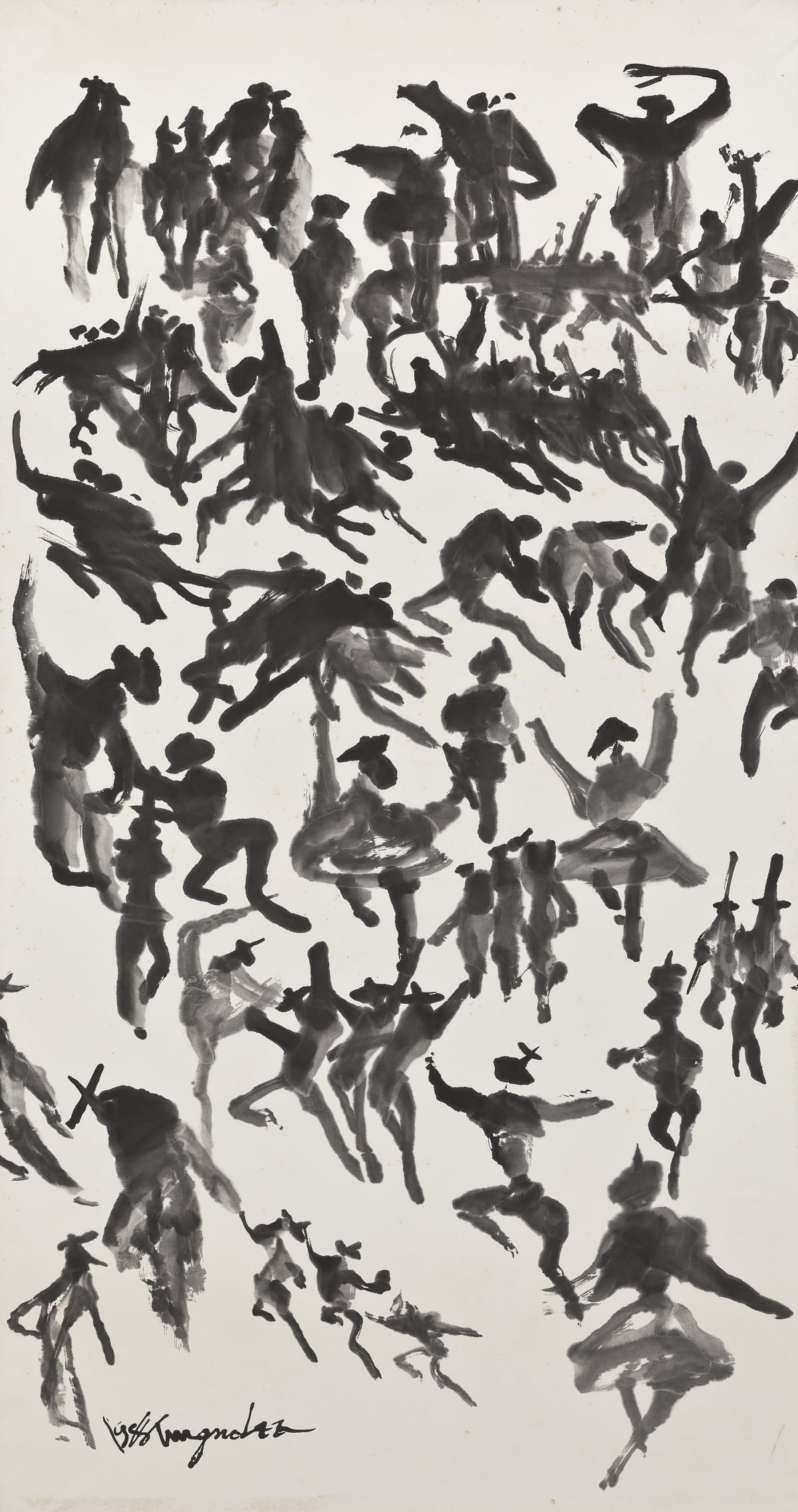 People, 1988, Ink on paper, 178 x 95cm