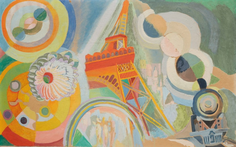 로베르 들로네 <Air, Iron and Water (study for a mural)>(1936-37), gouache on paper and wood, 47 x 74.5 cm | 소장. Albertina, Wien 